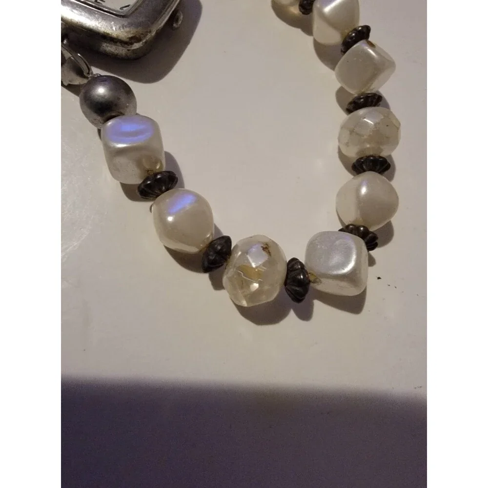 Swap Ladies Watch Quartz Japan Movement White Stone Like Bead